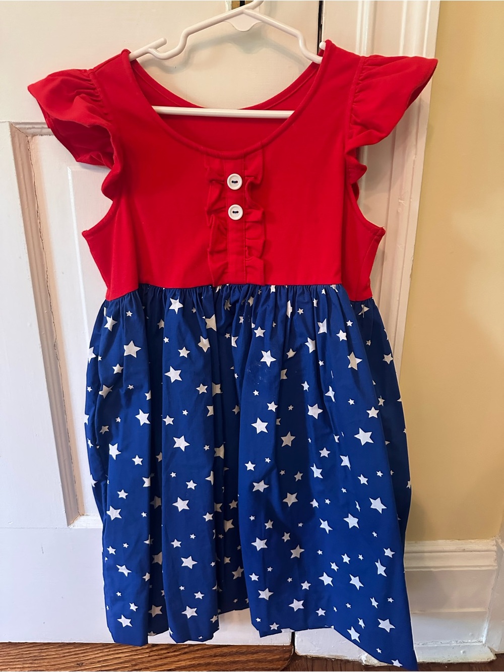 Eleanor Rose Red Bodice with Blue Star Skirt Dress size 7-8 NWOT